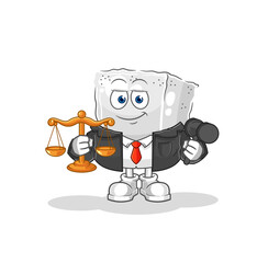 sugar cube lawyer cartoon. cartoon mascot vector