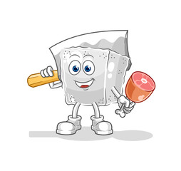 sugar cube Butcher illustration. character vector