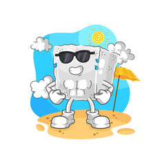 sugar cube sunbathing in summer. character vector