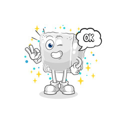 sugar cube agree mascot. cartoon vector