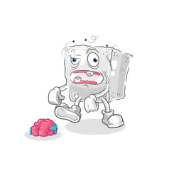 sugar cube zombie character.mascot vector