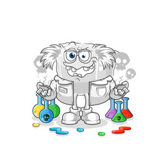sugar cube mad scientist illustration. character vector