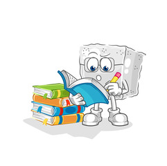 sugar cube studying mascot. cartoon vector