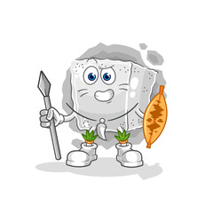 sugar cube african tribal fighter mascot. cartoon vector