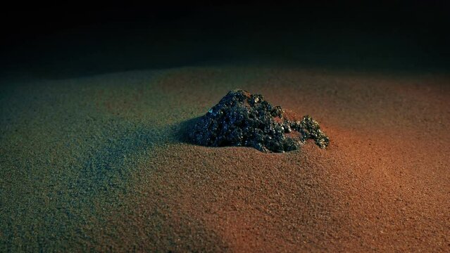 Metal Ore Rock In Desert Cave