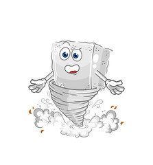 sugar cube in the tornado cartoon character vector