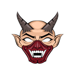 samurai mask with monster horns