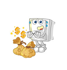 light switch refuse money illustration. character vector