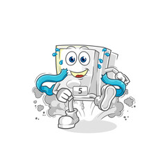 light switch runner character. cartoon mascot vector