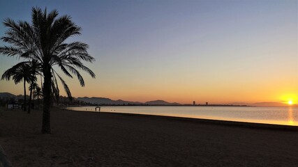 Atardecer en Playa Paraíso ;Mar Menor, Murcia, España