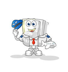 light switch pilot mascot. cartoon vector