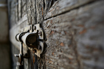 an old locked door detail