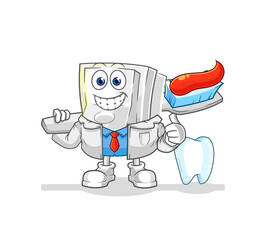 light switch dentist illustration. character vector