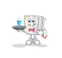 light switch waiter cartoon. cartoon mascot vector