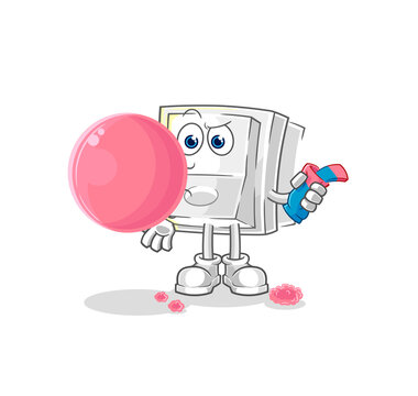 recommend clip art: light switch chewing gum vector. cartoon character