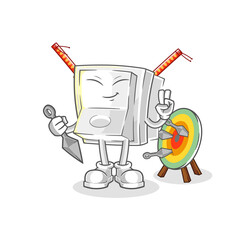 light switch ninja cartoon. character vector