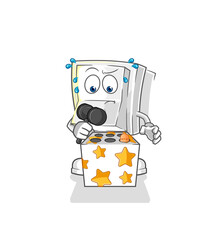 light switch play whack a mole mascot. cartoon vector