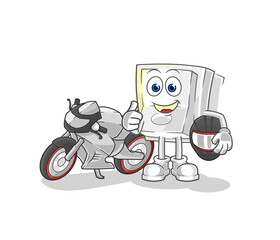 light switch racer character. cartoon mascot vector