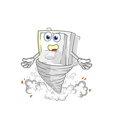light switch in the tornado cartoon character vector