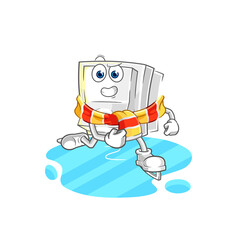light switch ice skiing cartoon. character mascot vector