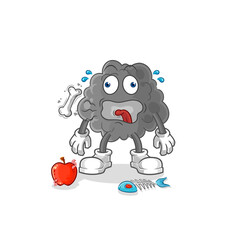 black cloud burp mascot. cartoon vector