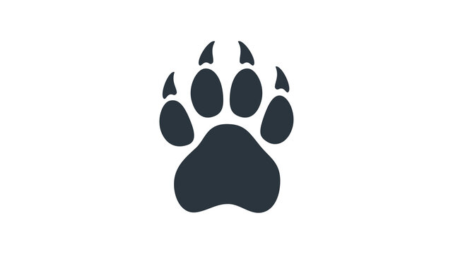 Vector image of the silhouette of an animal paw