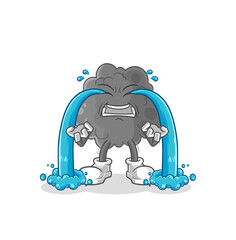 black cloud crying illustration. character vector