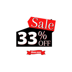 33% off sale and shop now online discount black and red design 