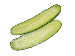 Sliced ​​cucumber. Medium cucumber. healthly food. Green vegetable.