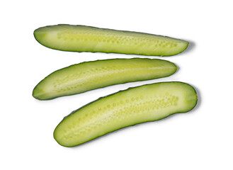 Sliced ​​cucumber. Medium cucumber. healthly food. Green vegetable.