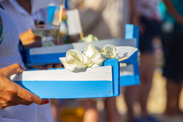 boats with offerings offered to iemanja, during the celebration in her honor in rio de janeiro.