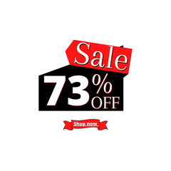 73% off sale and shop now with online discount black and red design 