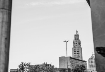 clock of the central do Brasil in downtown Rio de Janeiro Brazil.