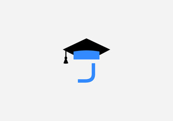 Educational logo and sign vector and Graduation cap design with the letter and alphabets vector