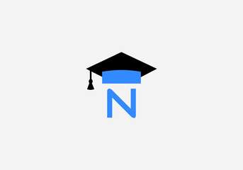 Educational logo and sign vector and Graduation cap design with the letter and alphabets vector