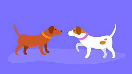 Brown and white spotted dogs