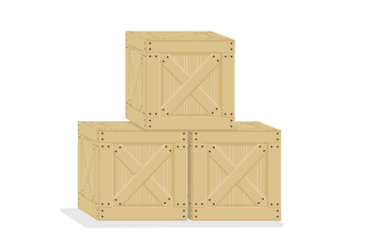 wooden box cargo box postal items package