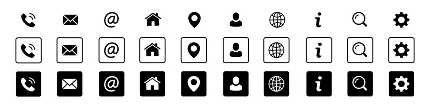 Web Kontakt Symbole Vektor