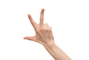 Naklejka premium Woman hand isolated on a white background.