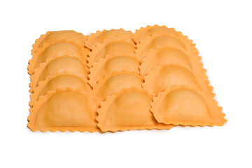 Raw ravioli as background. Healthy italian food.