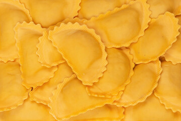 Raw ravioli as background. Healthy italian food.