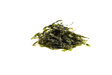 Tasty nori seaweed isolated on white background.