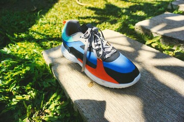 sneakers on the grass