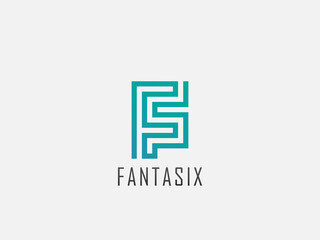 linked initial F and S Geometric Font design vector Template Linear style. Infinite looped color line Monogram Logotype concept icon.