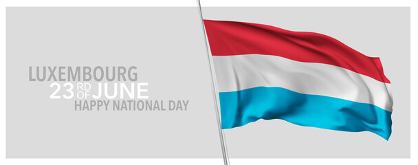 Luxembourg happy national day greeting card, banner with template text vector illustration