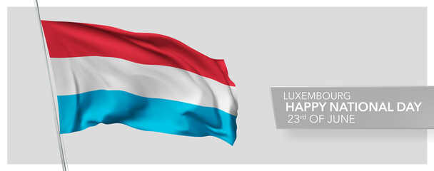 Luxembourg happy national day greeting card, banner vector illustration