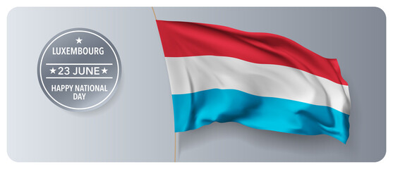 Luxembourg national day vector banner, greeting card.