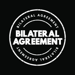 Fototapeta na wymiar Bilateral Agreement text stamp, concept background