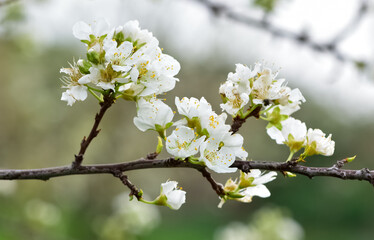 Obraz na płótnie Canvas photos of flowering plum tree and plum flowers