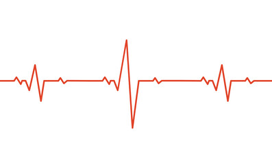 Red Heartbeat Rate and Pulse Line. Vector